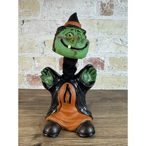 2004 Mario Chiodo Halloween Witch Bobblehead Nodder 10" Green Witch Figure Rare